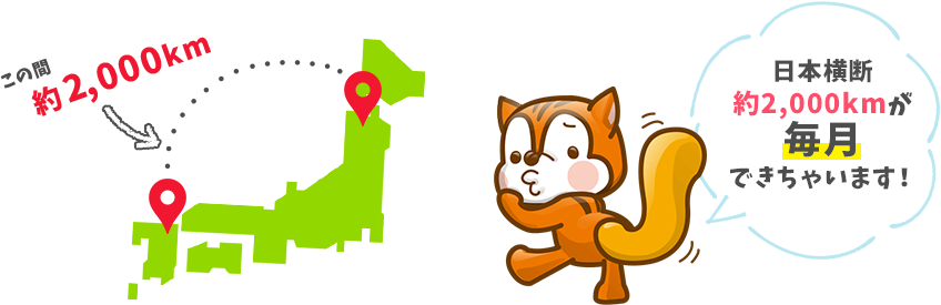 日本横断が毎月できちゃいます！